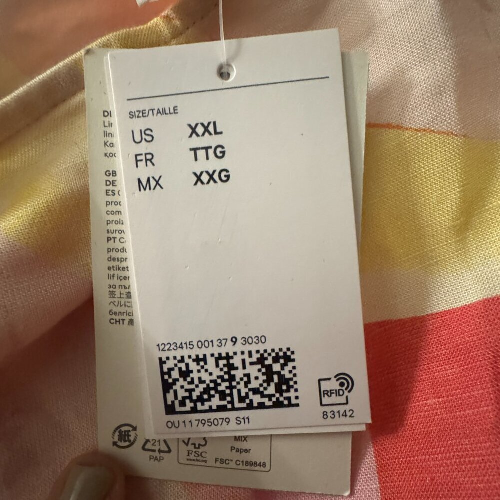 🎨 Linen Blend Abstract Print Button-Front Top | XXL | NWT - Picture 5 of 9